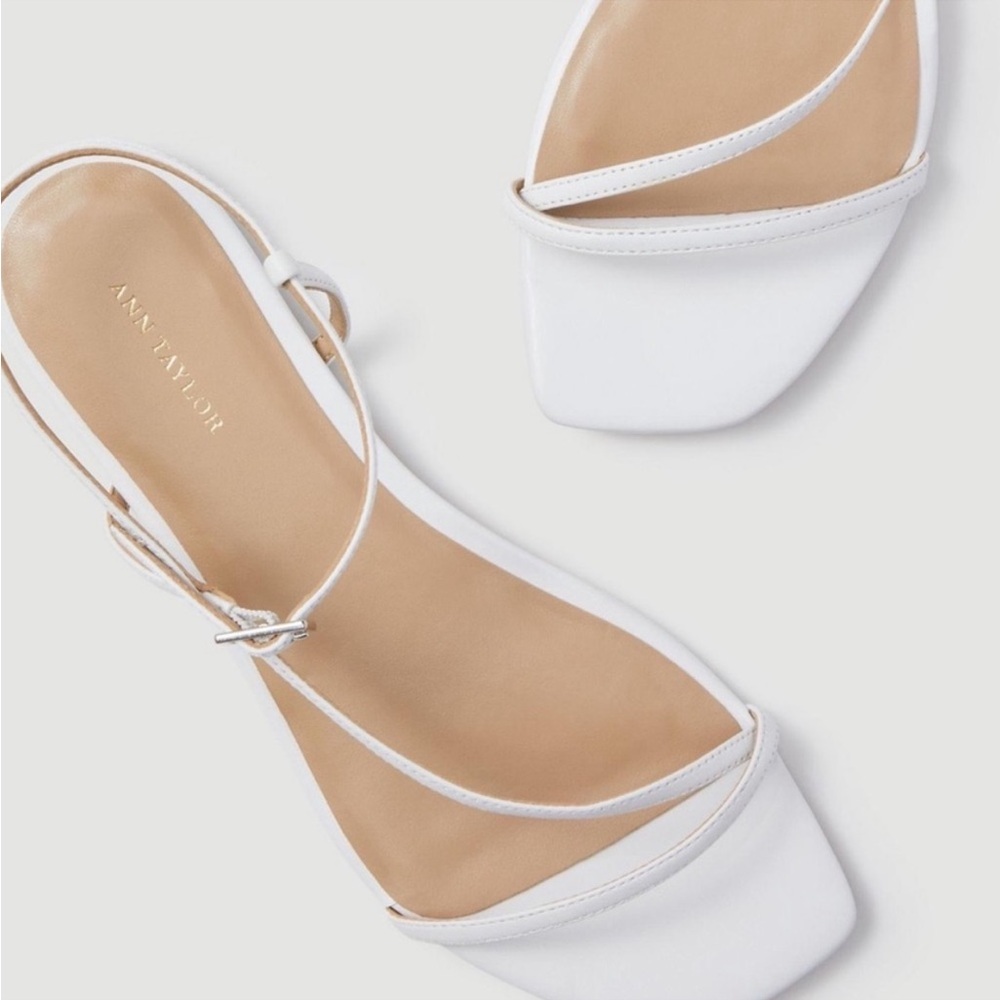 NWOT! Ann Taylor White Priya Leather Strappy Sandals